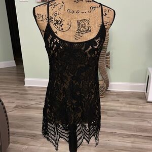 In Bloom Black Lace Overlay Top